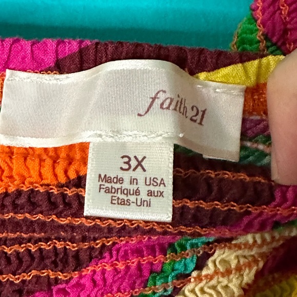 3X rainbow forever 21 plus size strapless dress - Picture 2 of 3